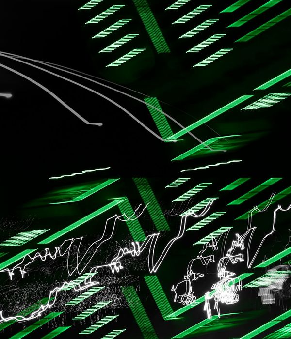 Abstract glowing lines representing calm energy and focus