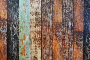 Vibrant multicolor rustic wood plank texture ideal for backgrounds